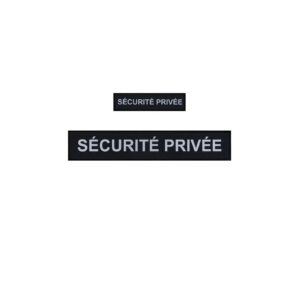 Pack Flaps “Sécurité Privée” Noir HV (poitrine et dos) 3x12cm + 5x27cm
