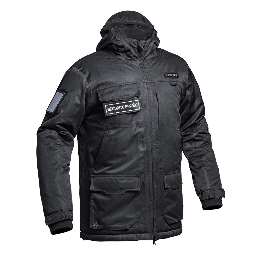Parka Hardshell SÉCU-ONE WF 150 flap Sécurité Privée noir