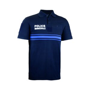 Polo Manches Courtes Boutonné Marine