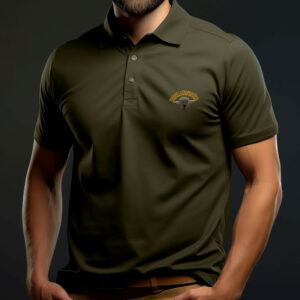 Polo vert brodé para