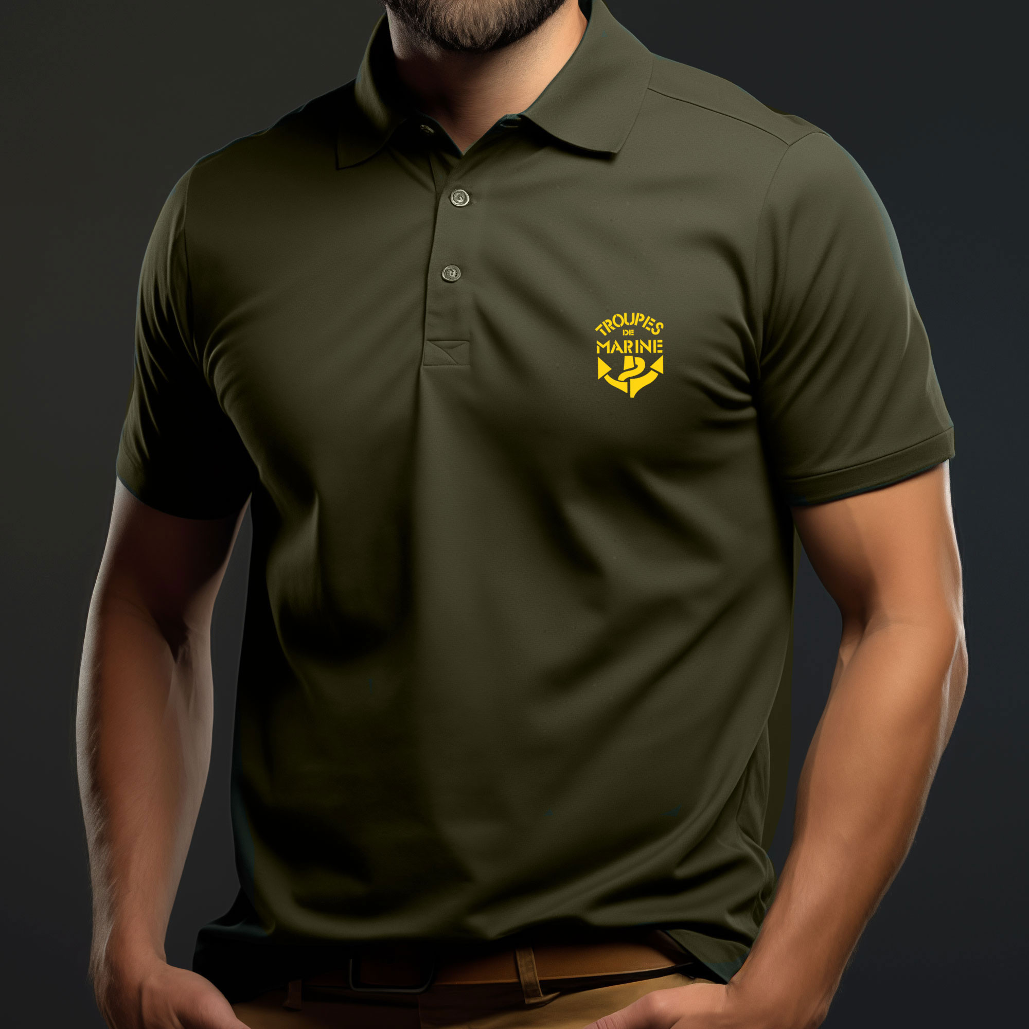 Polo vert MC imprimé TDM