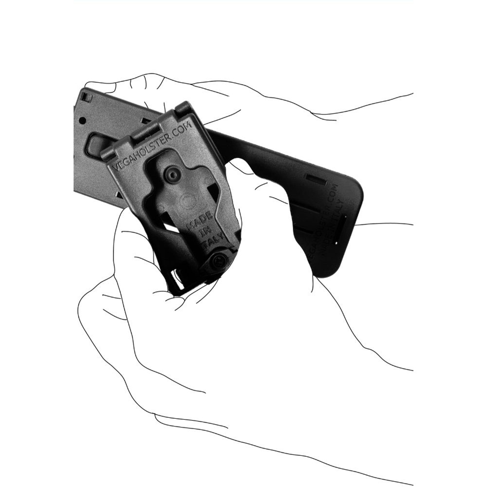 Porte-bâton rotatif 8VP60 noir pour ceinture/ceinturon