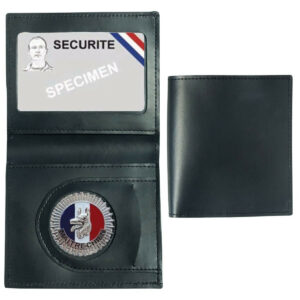 Porte-cartes cuir format cb + billet avec insigne maitre chien