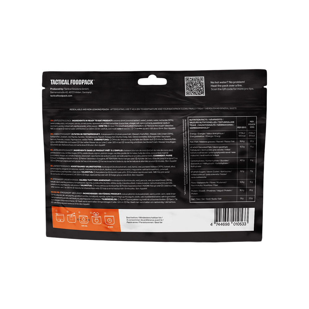 Ration de survie - Lentilles stroganoff