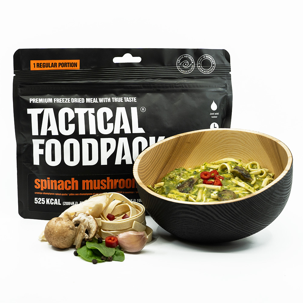 Ration de survie - Pâtes aux épinards et champignons