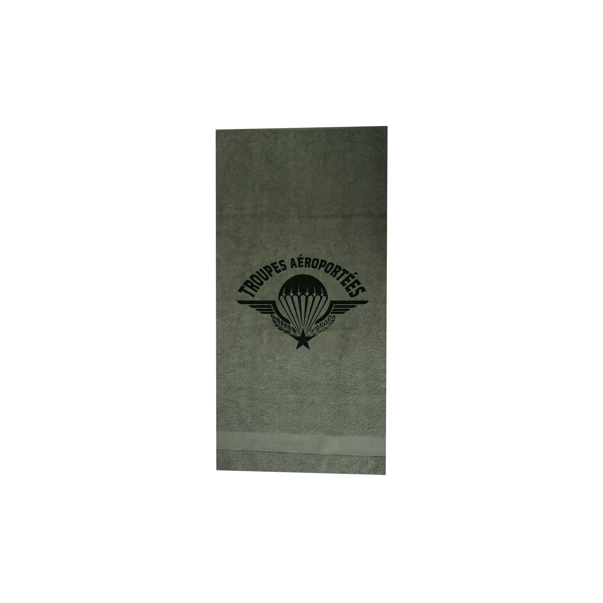 Serviette militaire kaki avec marquage para