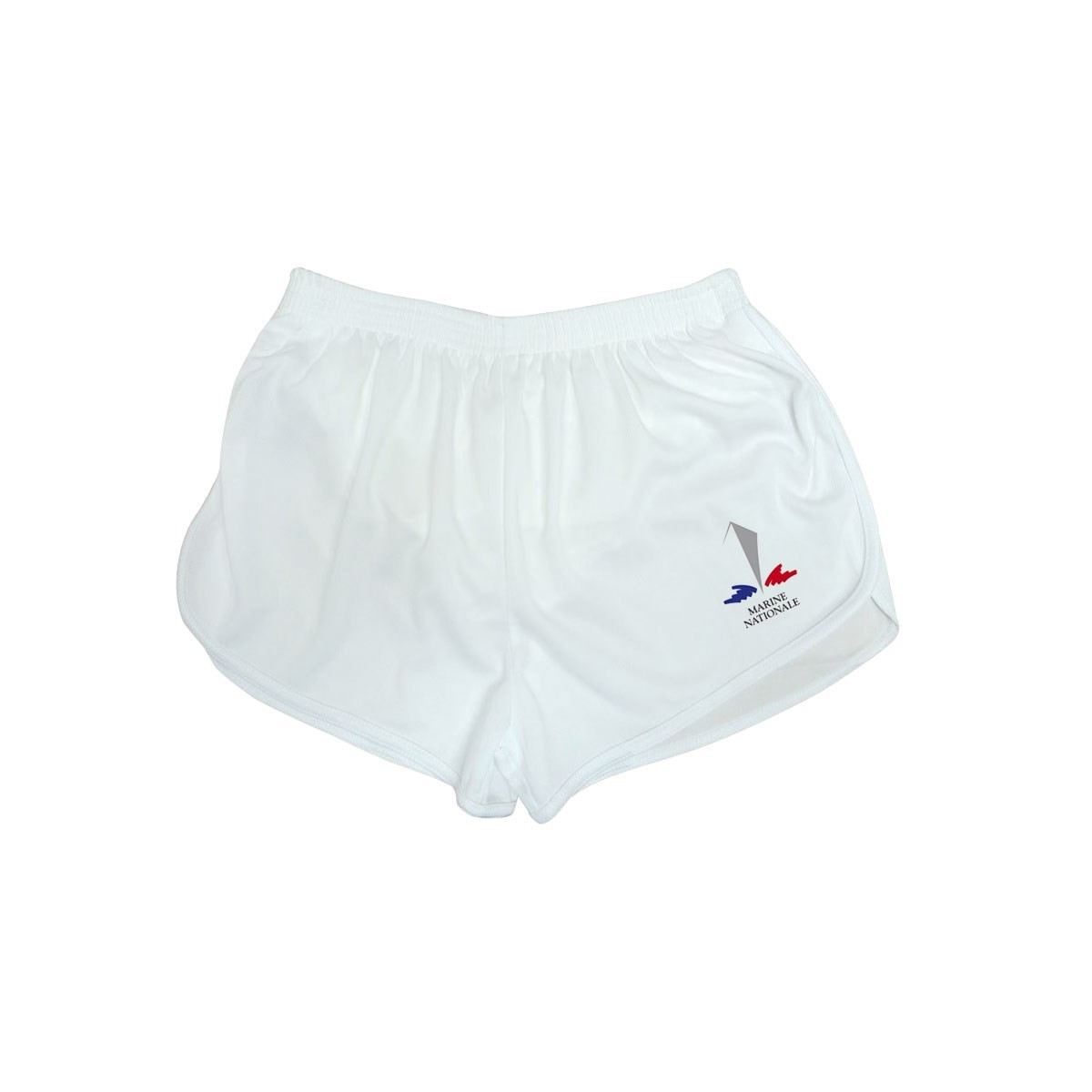 Short Cooldry blanc imprimé logo Marine Nationale