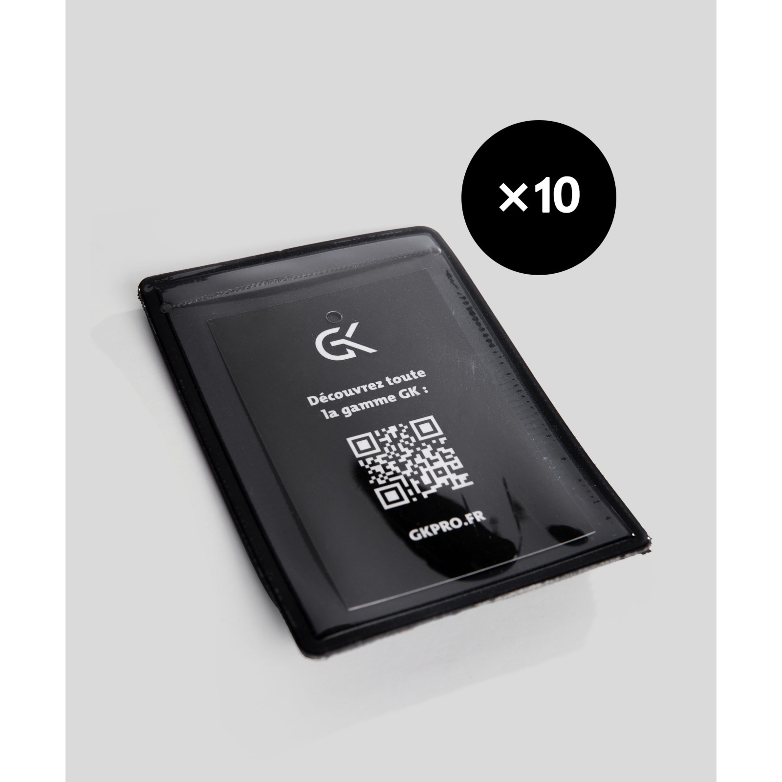 Support pour carte professionnelle avec velcro Noir – Lot de 10