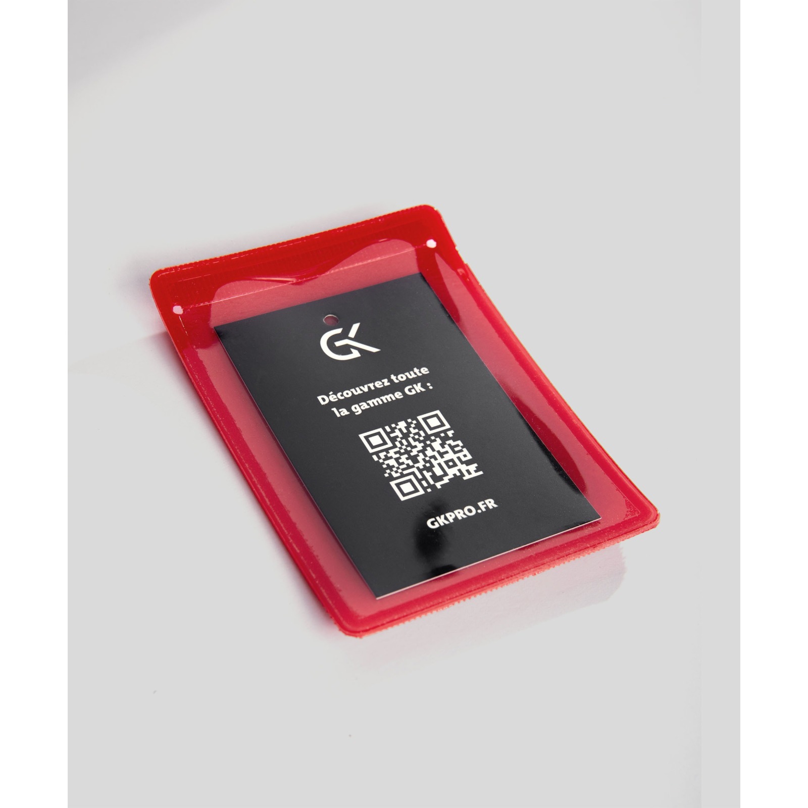 Support pour carte professionnelle avec velcro Rouge – Lot de 10