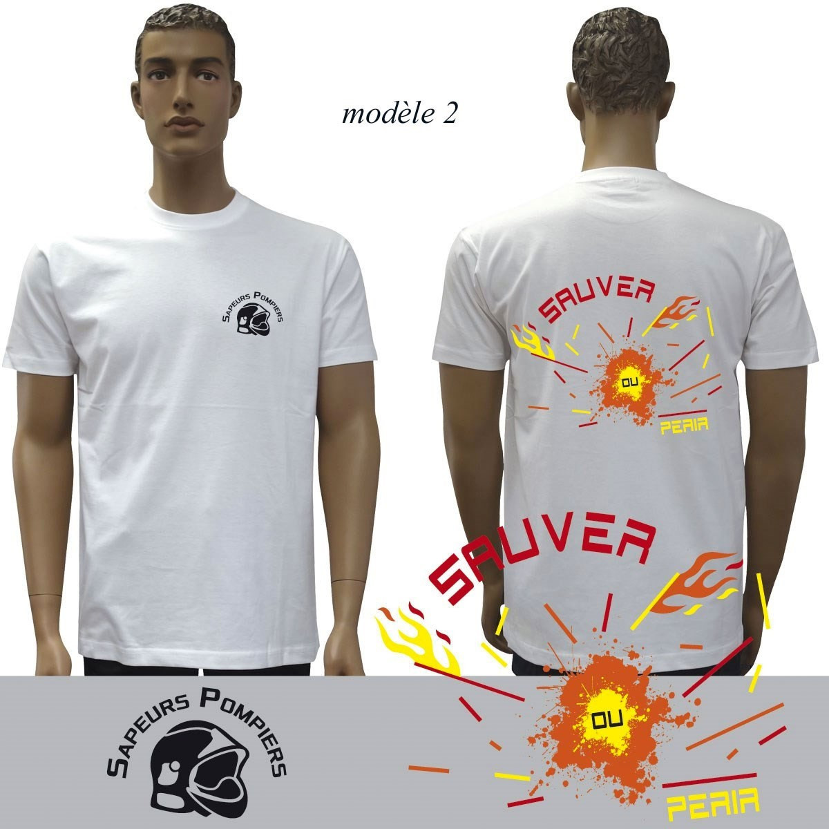 T-shirt blanc imprimé Pompiers : 20 modèles
