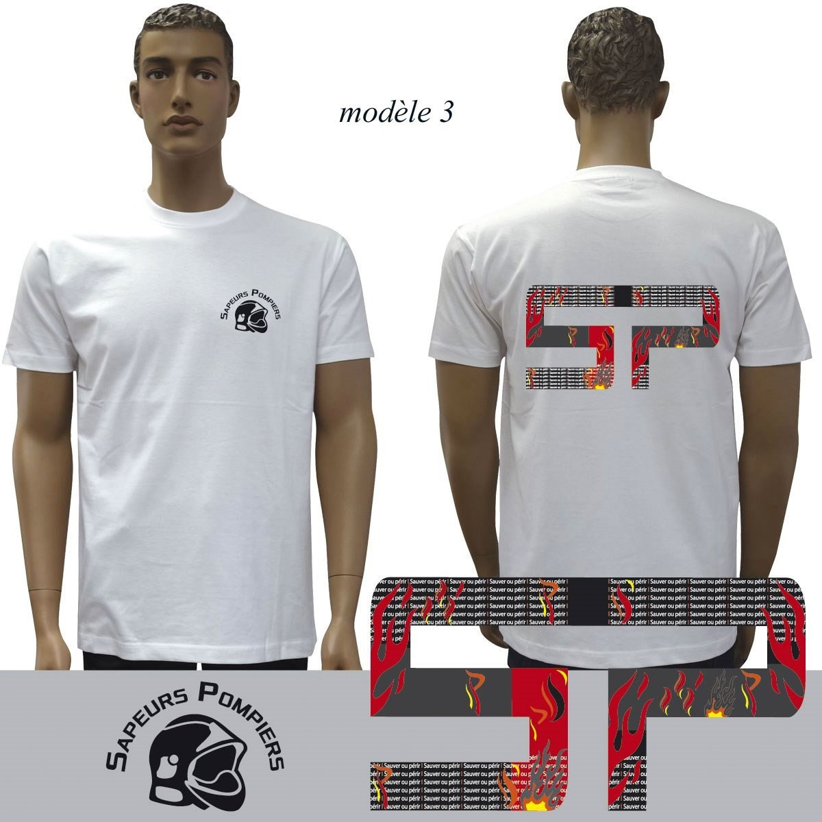 T-shirt blanc imprimé Pompiers : 20 modèles