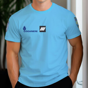 T-shirt Gendarmerie bleu Cooldry anti humidite maille piquee