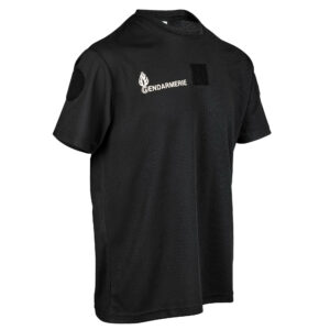 T-shirt Gendarmerie noir Cooldry anti humidite maille piquee