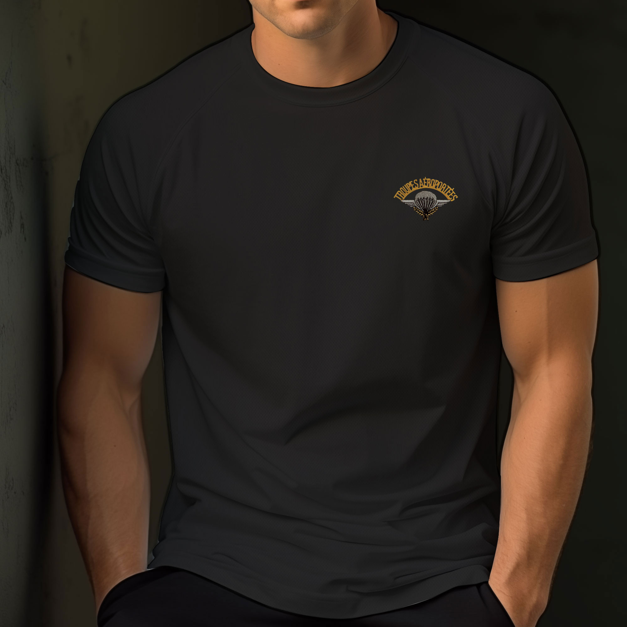 Tee shirt félin polyester mesh brodé para
