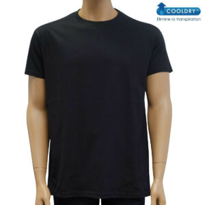 Tee shirt noir Cooldry anti humidite maille piquee