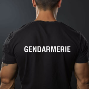 Tee shirt noir imprimé Gendarmerie
