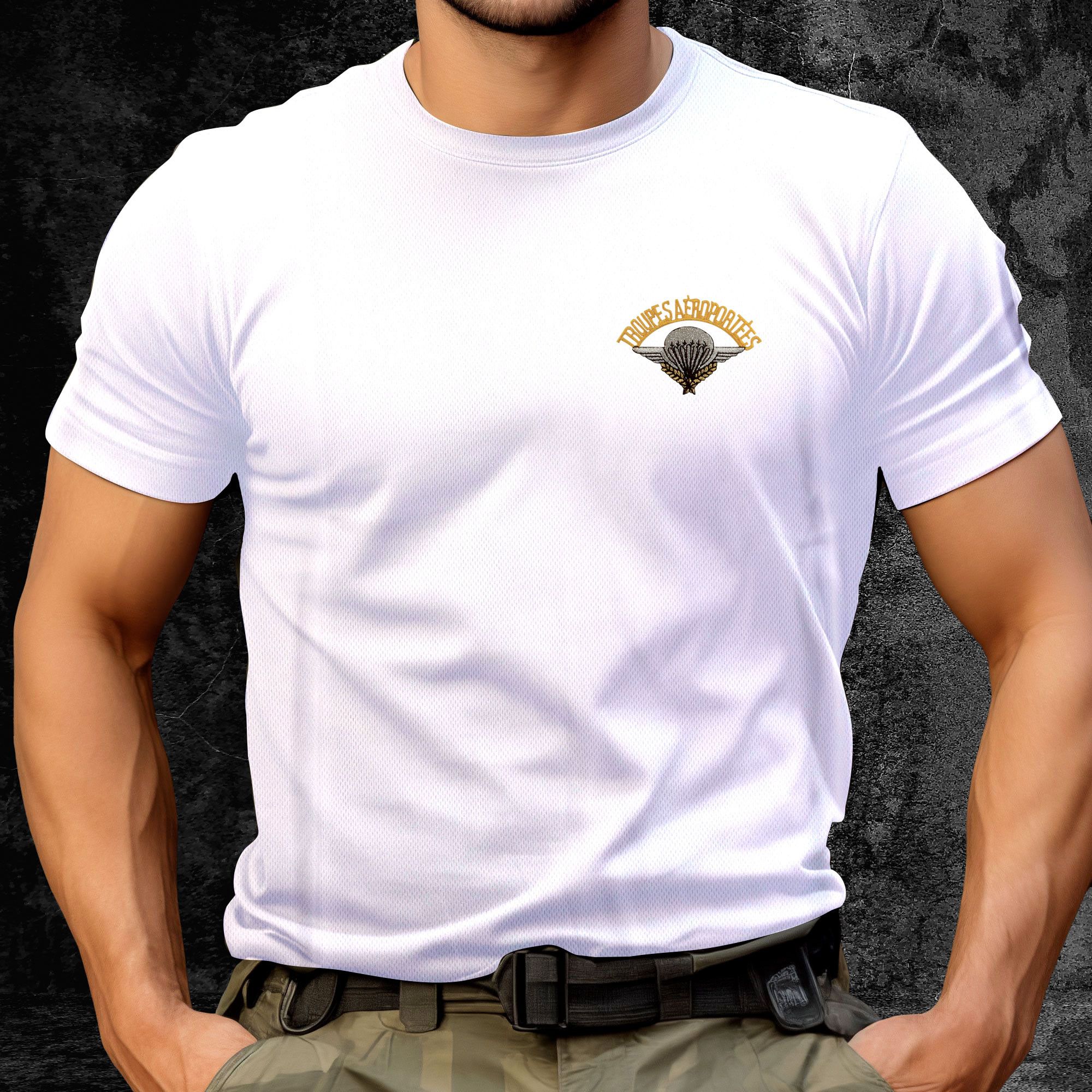 Tshirt Cooldry Mesh brodé Troupes Aéroportées